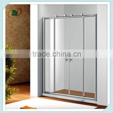 Sliding pivot door shower enclosure