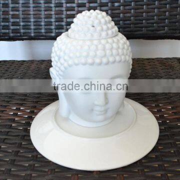 Buddha White Ceramic Candle Holder