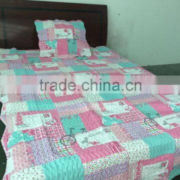 Microfiber girls soft flower quilt