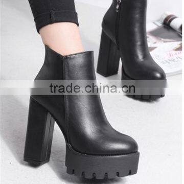 Silver Thick High Heel Fetish Blue Jeans Heel Women Boots Shoes From China photo-3