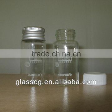 Glass bottle vial with plastic screw cap