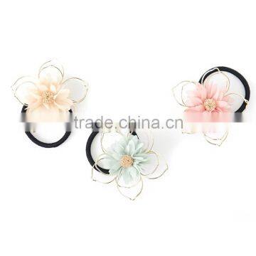 Cute Sweet Girl Elastic Hair Band Ponytail flower hair Holder Accessories Headwear Ribbon Hair Accessories for Women