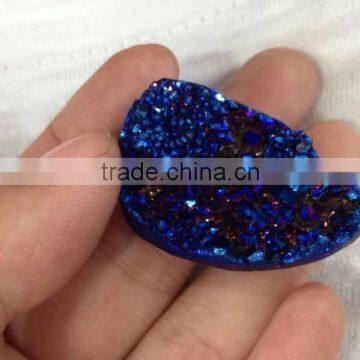 In stock!!! Blue color agate necklace drusy pendant Pear shape druzy pendant