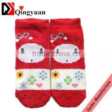 popular design cartoon patten microfiber tube socks for young girl