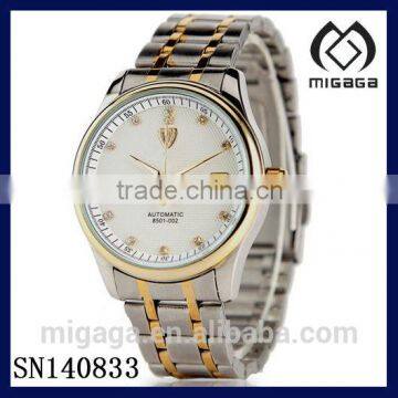 Fashion stainless steel simple design automatic watches*men's two-tone watches automatic