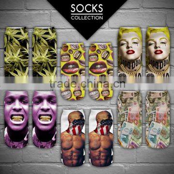 Red Hot Ankle Socks Soenjoy Cock High Quality 3d Full Print Colorful Ankle Socks Sports Unisex Custom Hot Sale Stretch Spandex photo-6