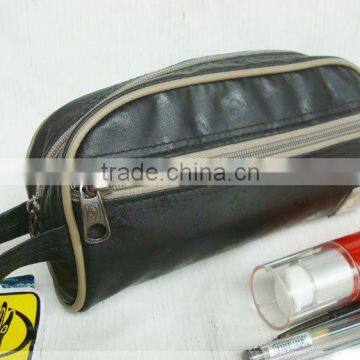 Distributor Custom black pu cosmetic bag