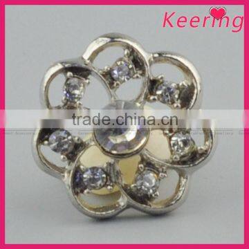 Fashion metal flower button in factory price WBK-1493