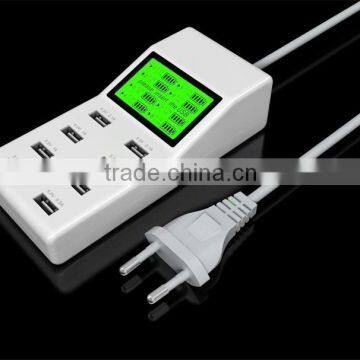 New USB Mobile Phone Charger 8 USB Port 5V 9.2A Output with LCD Hot Selling