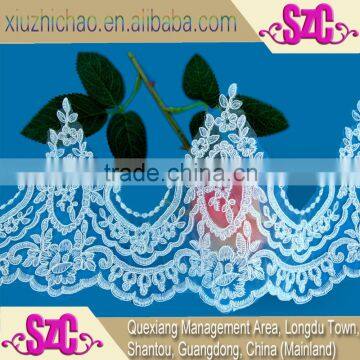 X0200-16-1(0.9) New design beautiful fashion 100%polyester embroidered net fabric lace