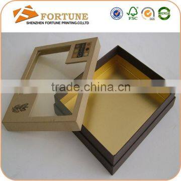 Hot selling custom fancy paper luxury chocolate box with clear lid