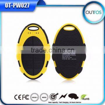Universal Dual Usb Solar Li Polymer Utra Thin Power Bank With Flashlight