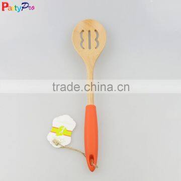 2016 new product Bamboo kitchen utensils with silicone handles