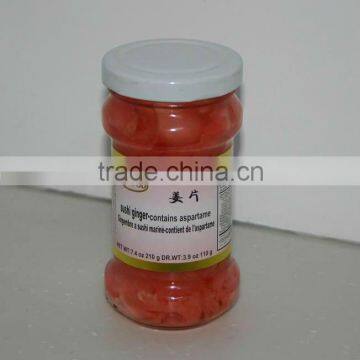 hot sale glass bottled pink pickled sushi ginger