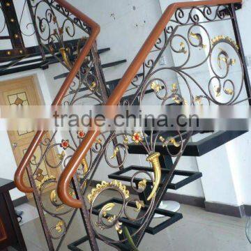 Top-selling wrought iron black stair handrail