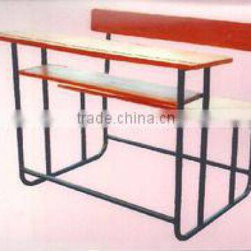 Connective Double School Desk with Bench