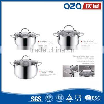 Wholesale SS 201 wire type handle silver color kitchen stainless cookware