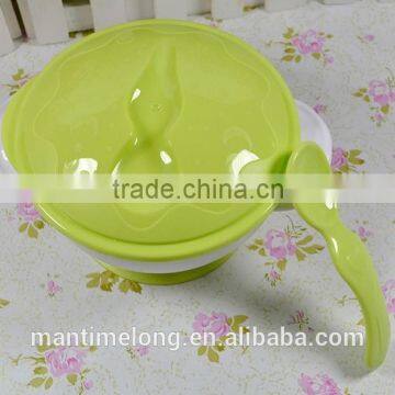 Sucker Bowl Skid Baby Special Suction Wall Bowl Binaural Bowl With Cover and Spoon 3 Colors Optional photo-5