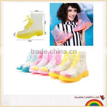 2014 HOT transparent PVC waterproof ladies fashion shoes