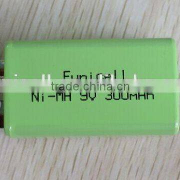Factory directly sale high power 300mah nimh 9v wireless microphone rechargeable battery