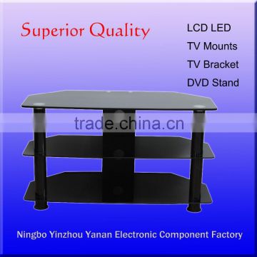 Simple Tempered Glass and Aluminum TV Stand Morden Stlye