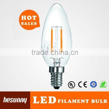 Clear full glass e14 2w led filament bulb e12