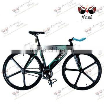 FIVE-SPOKE ! road bicycle, colorful fixed gear bicycle black and blue