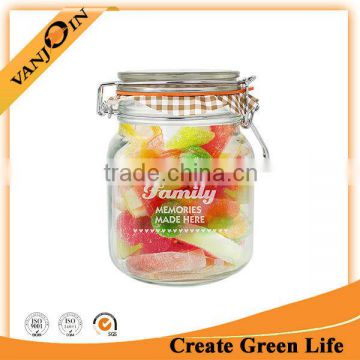 New Design 16oz Glass Nuts Storage Jar With Swing Top