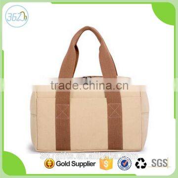 Plain Colour Big Capacity Insulated Food Canvas Cooler Bag with PVC