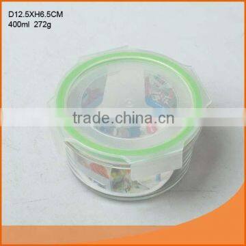 Customized round microwave safe glass food container