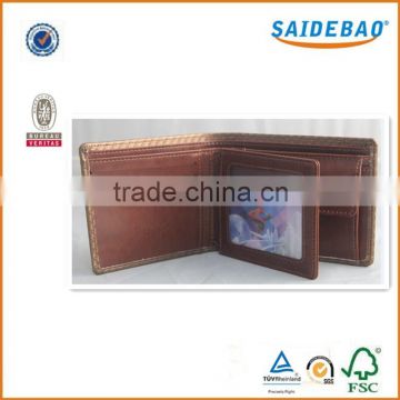 2016 fashionable cowhide genuine leather/pu leather men's wallet , hot sale teen wallets