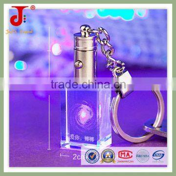 New design crystal key chain LED key chain lowest price factory supply