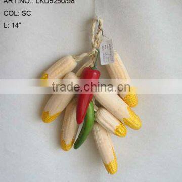 2013 New Artificial Fruits Fake Corn String 14 inch Artificial Maize Peel Corn With Chilli String