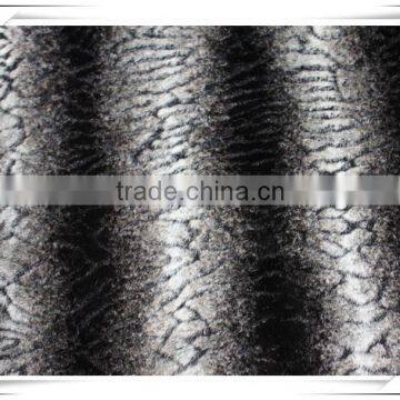 Jacquard Waved Printed Artificial Fur Fabric for Garments