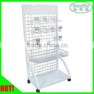 Supermarket Grid Wall Rolling Display Rack