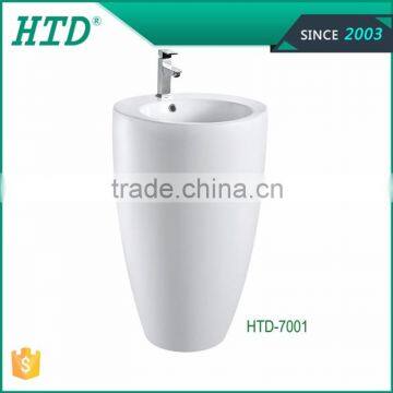 HTD-7001/7001A New design pedestal lavatory bathroom ceramics sanitary ware round basin