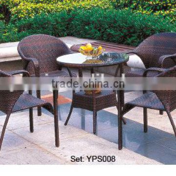 aluminum furniture modern design leisure simple rattan wicker outdoor table chairs garden set YPS008