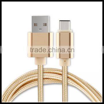2016 Fashionable Fast Charging Type-C to USB2.0 Nylon Braided Data Line Cable