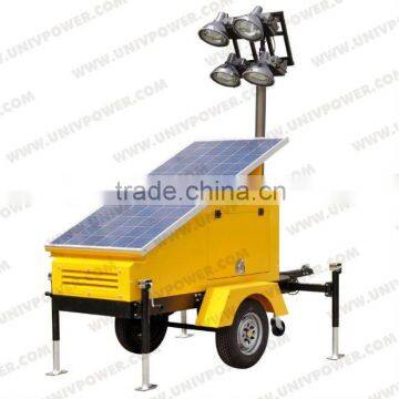 Trailer With Solar Lighting Tower