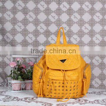 Fashion lady pu backpack with studs