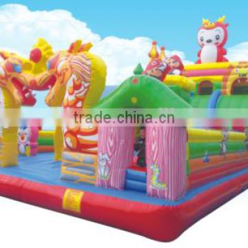 PVC Tarpaulin Inflatable Giant Jumping Castle Inflatable Fun City For Kids Game