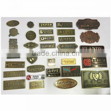 High Quality Customized Brass Name Plates For home Bags Clothes