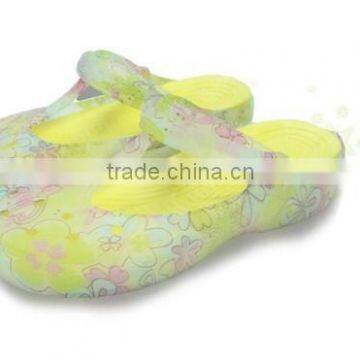 2015 High Quality Plastic Sole Sandals.printing Flowers Gril Clogs.casual Ladies Fashion Shoes photo-5