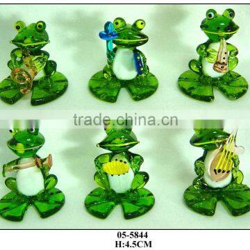 lovely glass frog playing musical instrument