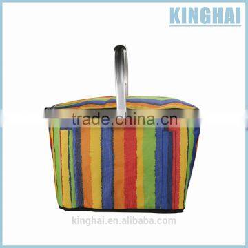 Folding cold insulation picnic basket