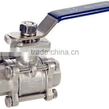 304 Stainless Steel 3PC Ball Valve 1000 WOG Full Port Female Threaded End photo-5