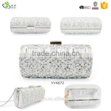 Vogue white heavy embellished clutch bag