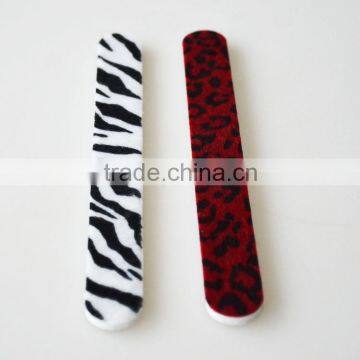 Free sample custom animal fur nail file abrasive printed emery board promotional gift nail care tools factory