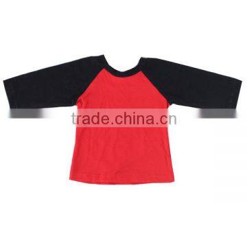 Wholesale 2016 Dark Blue Raglan Shirts Body Pink Trim and Sleeve Boys Matching Girls Kids Fashion Clothes photo-2