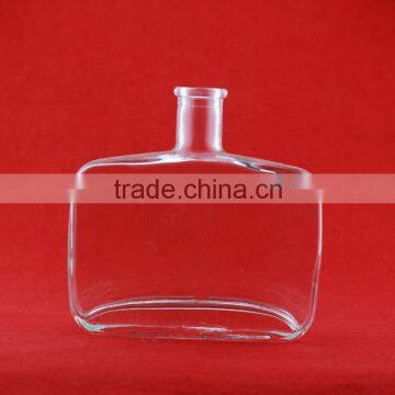 New production oblate big capacity bottles heart shape whiskey bottle 1litterround glass spirit bottles